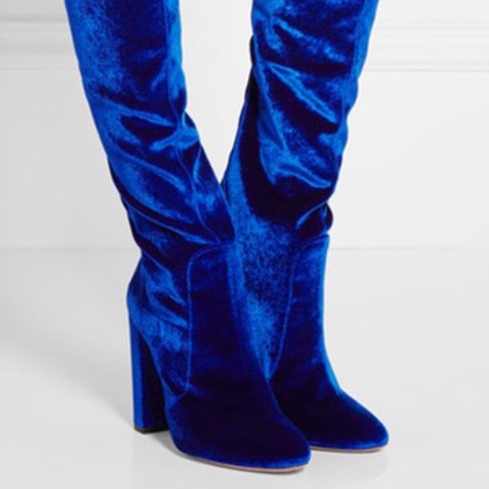 ISO Royal Blue Velvet Boots